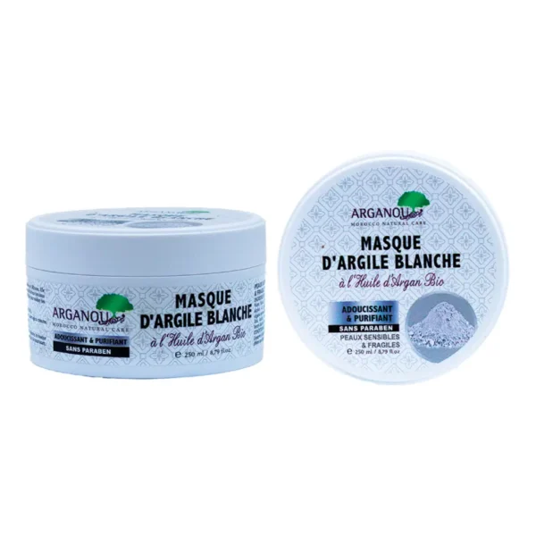 Masque Visage Argile Blanche & Argan - 250 Ml